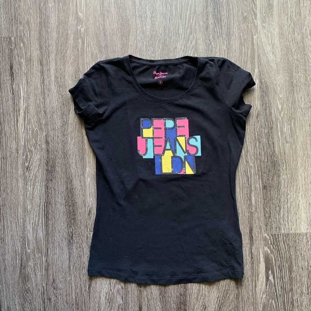 Pepe Jeans Sequin Short Sleeves T-shirt Size Small